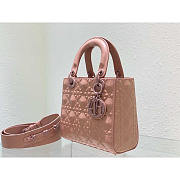 Dior Small Lady ABC Calfskin Diamond Rose Pink 20x17x9cm - 2