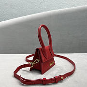 Jacquemes Le Chiquito Leather Bag Red 12x8x5cm - 6