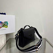Prada Monochrome Saffiano Leather Bag Black 21x14x6.5cm - 4