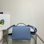 Prada Monochrome Saffiano Leather Bag Blue 21x14x6.5cm - 5