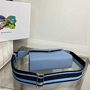 Prada Monochrome Saffiano Leather Bag Blue 21x14x6.5cm - 2