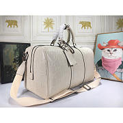 Gucci GG Print Embossed Duffle Bag White 44x28x24cm - 6