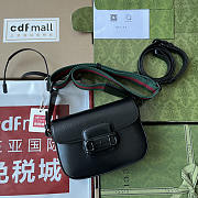 Gucci Horsebit 1955 Small Shoulder Bag Black 20.5x14.5x5cm - 1