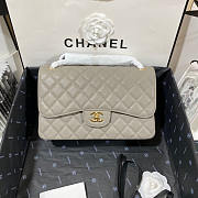 Chanel Flap Bag Jumbo Caviar Gray Gold 30cm - 1