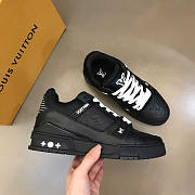 Louis Vuitton LV Black Trainer Sneakers - 1