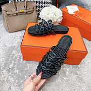 Hermes Espadrilles Ancone Sandals Black - 3