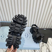 Prada Sporty Woven Nylon Tape Sandals Black - 5