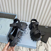 Prada Sporty Woven Nylon Tape Sandals Black - 3