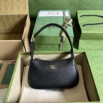 Gucci Aphrodite Shoulder Bag With Double G Black 21x12x4cm