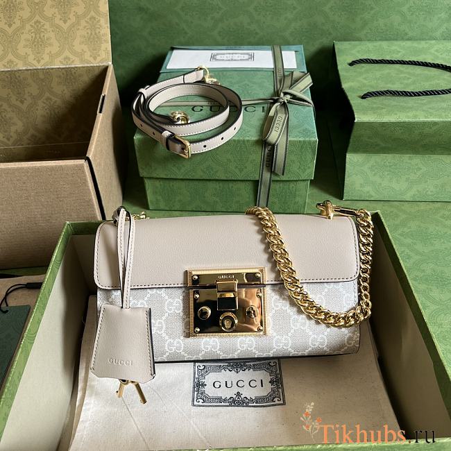Gucci Padlock Mini Shoulder Bag Beige White 22x11.5x7.5cm - 1