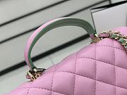 Chanel Mini Flap Bag With Top Handle Pink and Green 20x12x6cm - 3