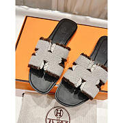 Hermes Oran Sandal Prunoir Slides - 2