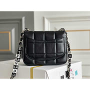 Chanel Monaco Mini Square Flap Bag Black Lambskin 16.5x13.x8cm - 6