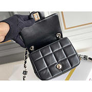 Chanel Monaco Mini Square Flap Bag Black Lambskin 16.5x13.x8cm - 5