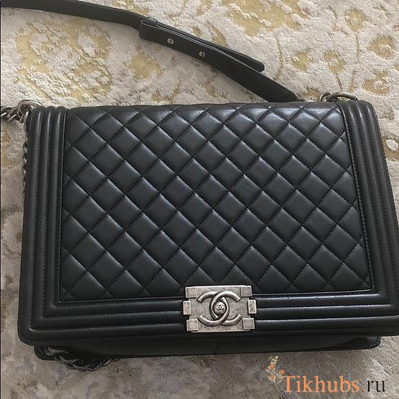 Chanel Leboy Lambskin Black Silver 30cm - 1