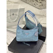 Prada Bag Blue Satin Crystal Mini Bag 23x13x5cm - 1