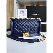 Chanel Leboy Lambskin Gold Dark Blue 25cm - 1