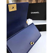 Chanel Leboy Lambskin Gold Dark Blue 25cm - 5