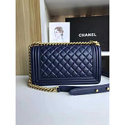 Chanel Leboy Lambskin Gold Dark Blue 25cm - 3