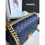 Chanel Leboy Lambskin Gold Dark Blue 25cm - 2