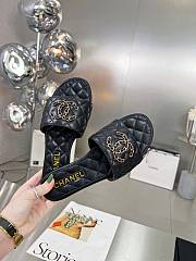 Chanel 23P Gold CC Mules Slide Sandal Black - 5