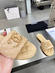 Chanel 23P Gold CC Mules Slide Sandal Beige - 6