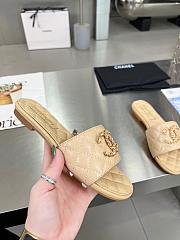 Chanel 23P Gold CC Mules Slide Sandal Beige - 4