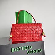 Bottega Veneta Trio Pouch On Strap Red 25x14.5x5cm - 1