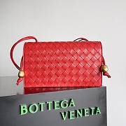 Bottega Veneta Trio Pouch On Strap Red 25x14.5x5cm - 4