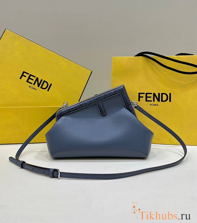 Fendi First Small Blue Python Leather Bag 26x9.5x18cm - 1