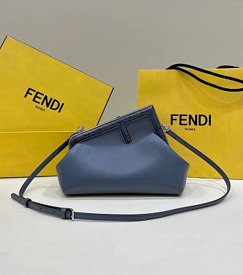 Fendi First Small Blue Python Leather Bag 26x9.5x18cm