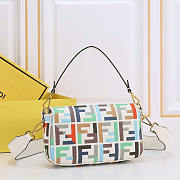 Fendi Baguette Multicolor Canvas Bag With FF Embroidery 27x15x6cm - 2