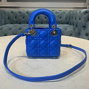 Dior Blue Cannage Quilted Leather Mini Lady 17cm - 5