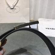 Prada Saffiano Leather Belt Black & Gold 3cm - 6