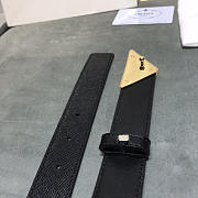 Prada Saffiano Leather Belt Black & Gold 3cm - 4