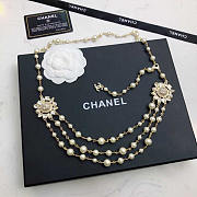 Chanel Long Necklace Gold Pearl - 1