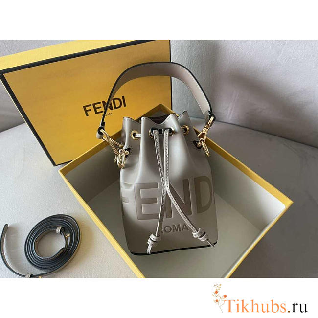 Fendi Mon Tresor Leather Mini Bag Grey 18x10x12cm - 1