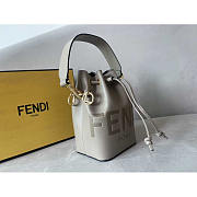 Fendi Mon Tresor Leather Mini Bag Grey 18x10x12cm - 5