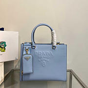 Prada Medium Saffiano Leather Handbag Blue 28x22x9cm - 1