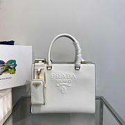 Prada Medium Saffiano Leather Handbag White 28x22x9cm - 1