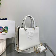 Prada Medium Saffiano Leather Handbag White 28x22x9cm - 6