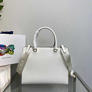 Prada Medium Saffiano Leather Handbag White 28x22x9cm - 5