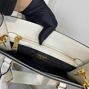 Prada Medium Saffiano Leather Handbag White 28x22x9cm - 4