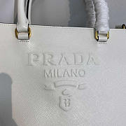 Prada Medium Saffiano Leather Handbag White 28x22x9cm - 3