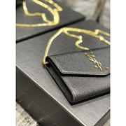 YSL Uptown Chain Wallet Gold Black 19x12x4cm - 4