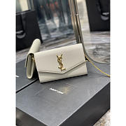 YSL Uptown Chain Wallet Gold White 19x12x4cm - 4