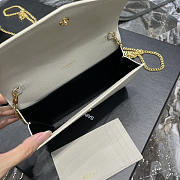 YSL Uptown Chain Wallet Gold White 19x12x4cm - 3