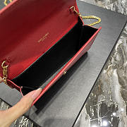 YSL Uptown Chain Wallet Gold Red 19x12x4cm - 3