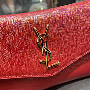 YSL Uptown Chain Wallet Gold Red 19x12x4cm - 2