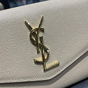 YSL Uptown Chain Wallet Gold Beige 19x12x4cm - 2